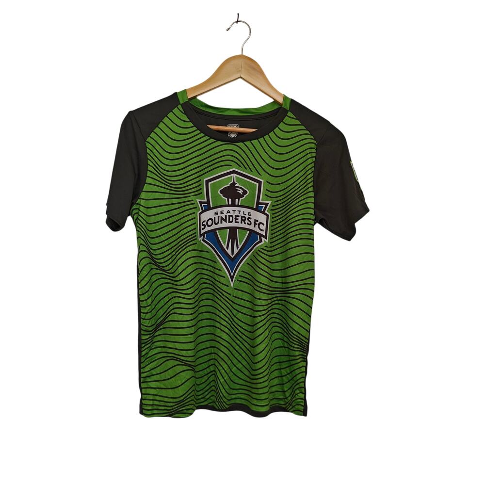 Seattle Sounders FC MLS Green Graphic Jersey Shirt Soccer Youth L